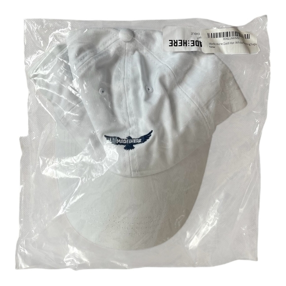 NWT Made Here Dad Hat White Blue Eagle Embroidered Front Baseball Cap Unisex Cap - Picture 4 of 6